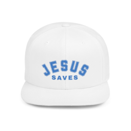 Jesus Saves Snapback Hat – Embroidered Faith Flat Bill Cap