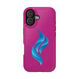 Magenta Magnetic Impact Phone Case with Blue Abstract Flame
