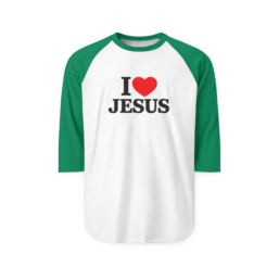 I  Jesus Raglan Shirt — Christian Baseball Tee, Faith Graphic 3/4 Sleeve