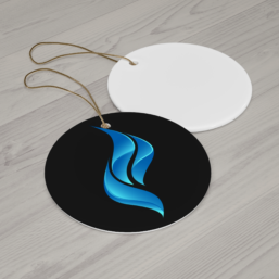 Ceramic Ornament — Blue Flame Logo Holiday Decoration