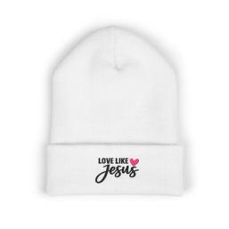 Embroidered "Love Like Jesus" Cuffed Beanie — Christian Winter Hat