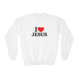 I  Jesus Youth Sweatshirt — Christian Crewneck for Kids & Teens