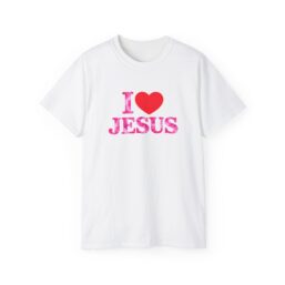 I  JESUS T‑Shirt — Faith Graphic Tee, Pink Heart Christian Shirt