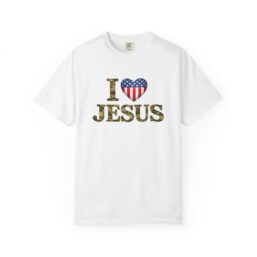 I  JESUS Camo Flag T-Shirt — Patriotic Christian Tee