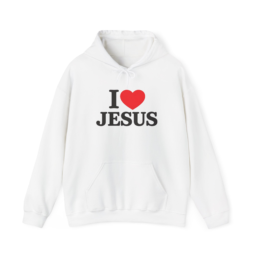 Jesus Love Hoodie — "I  JESUS" Christian Faith Pullover
