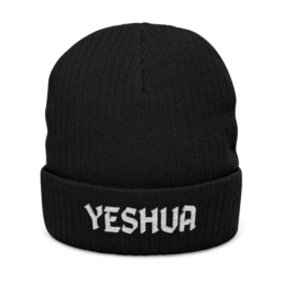 Yeshua Embroidered Ribbed Knit Beanie - Christian Faith Winter Hat