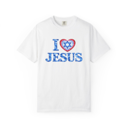 I Heart Jesus T‑Shirt — Patriotic Star of David Christian Tee