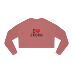 Cropped Sweatshirt — "I  JESUS" / "JESUS  ME" Christian Faith Crop Top