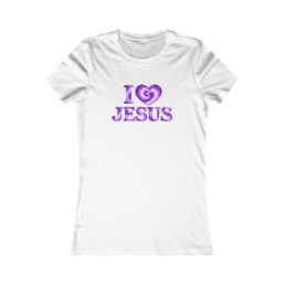 Women's Tee - I  Jesus Glitter Purple Christian Faith Shirt