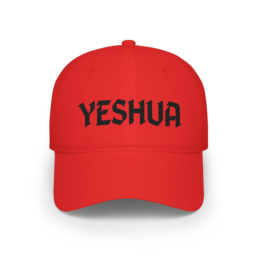 Yeshua Embroidered Baseball Cap – Christian Faith Red Low-Profile Hat