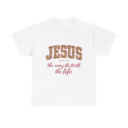 Jesus Floral Scripture Tee — "Jesus the way the truth the life" Christian T-Shirt