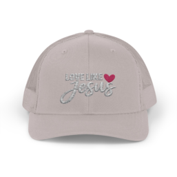Love Like Jesus Snapback Trucker Cap — Pink Heart Faith Baseball Hat