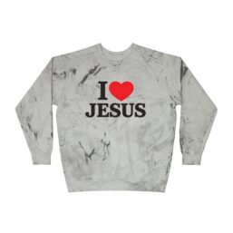 I  Jesus Graphic Crewneck Sweatshirt — Distressed Marble Christian Pullover