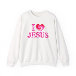 I Heart Jesus Crewneck Sweatshirt - Pink Tie-Dye Faith Pullover