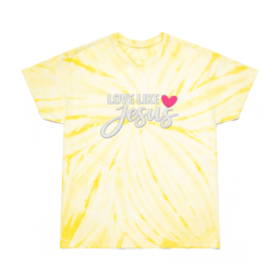 Love Like Jesus Yellow Tie-Dye Tee - Cyclone Spiral Christian T-Shirt