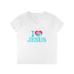 I Heart Jesus V-Neck Tee — Women's Christian Faith T-Shirt
