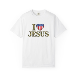 I Heart Jesus T‑Shirt — Patriotic Camouflage Faith Tee
