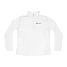 Ladies Quarter-Zip Pullover — "RED SKY" Minimalist Athletic Pullover